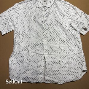 Joseph Abboud Men's 2XLT White Graphic Print Short Sleeve Shirt